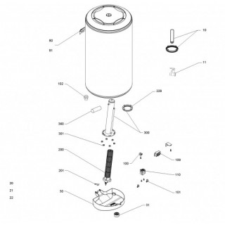 Despiece EQ2 Termo eléctrico Ceramic 100 L code 961273 Equation