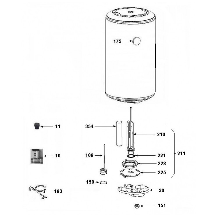 Despiece termo EQUATION 80L 1500W Code 851177